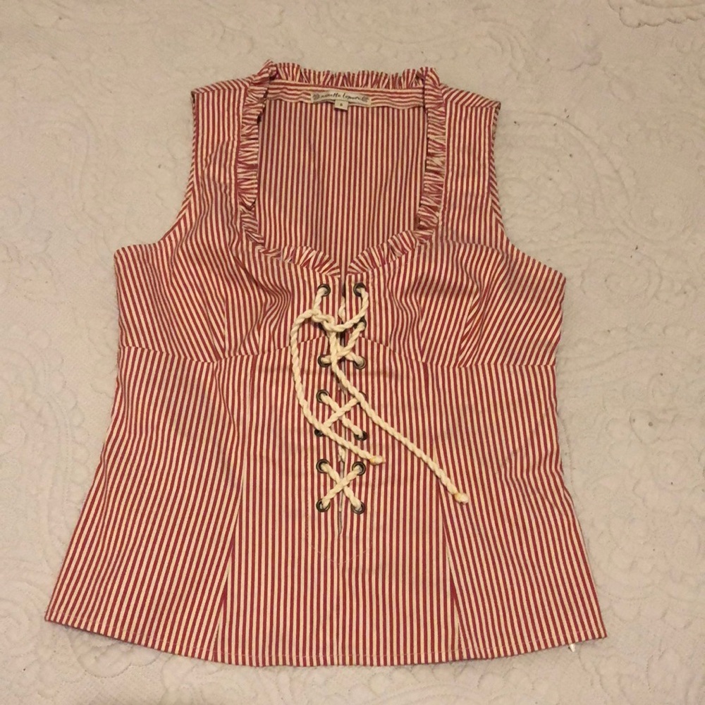 Nanette Lepore Candy Stripe Nautical Fitted Top - 6!